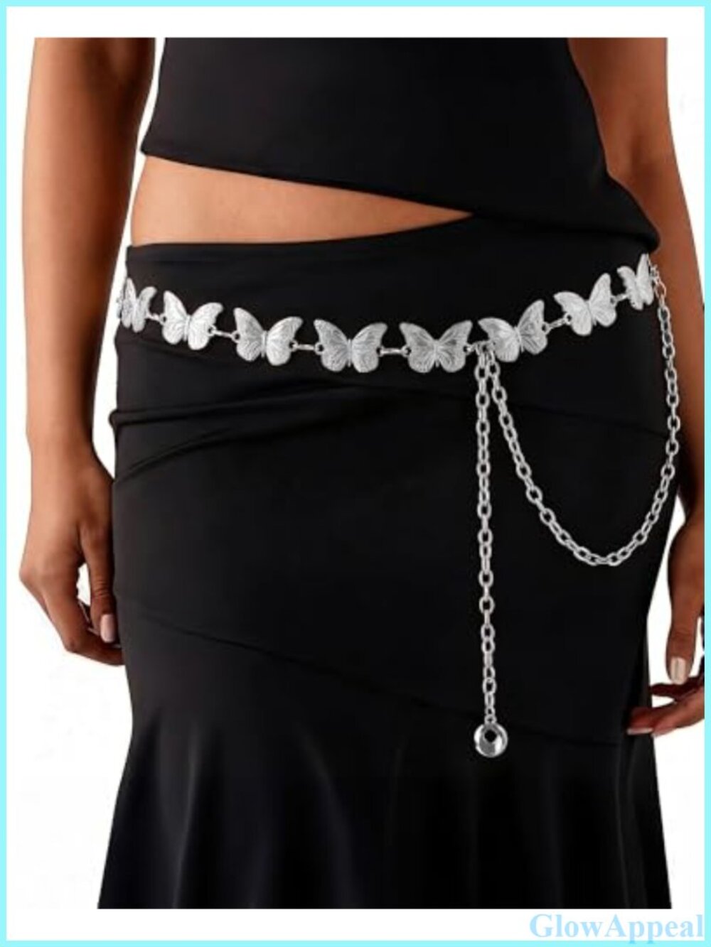 Metal Butterfly Chain Belt Waist Jewelry for Dresses